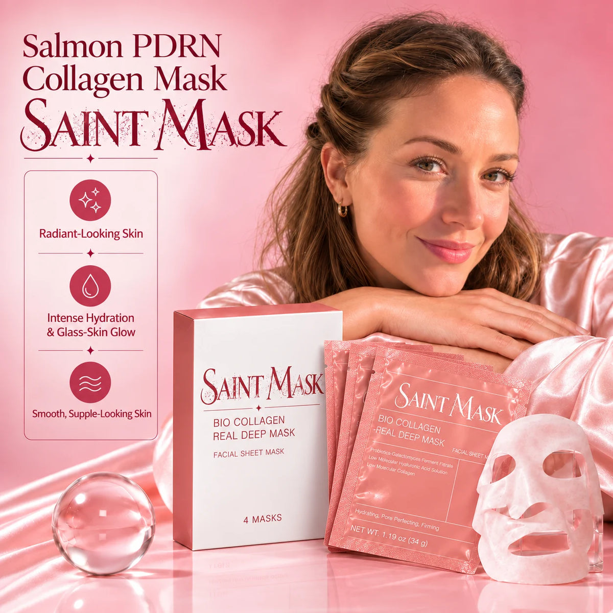 Saint Mask™ Salmon PDRN Collagen Face Mask