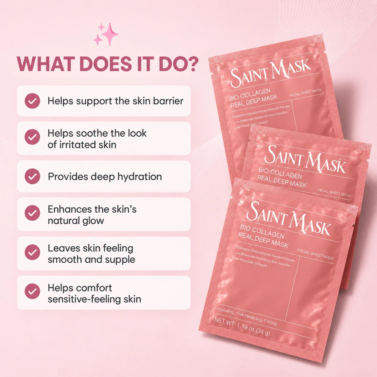 Saint Mask™ Salmon PDRN Collagen Face Mask